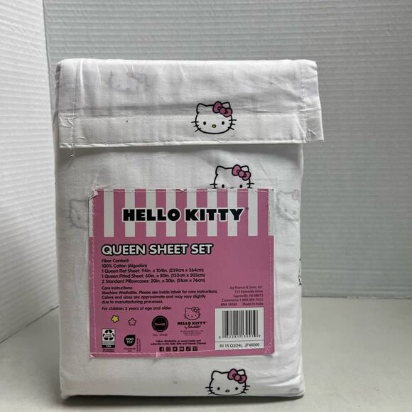 HELLO KITTY Cotton Queen‎ Sheet Set White & Pink - Picture 6 of 8